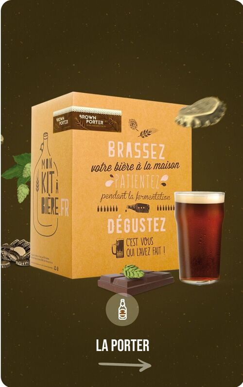 Kit complet de Brassage Artisanal Bière Brown Porter 5 litres