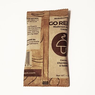 Go Relax - Cacao instantané bio avec Chanterelle & Reishi - NOUVEL emballage 15 Portions
