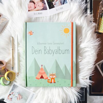 Book, baby album Fox first year memory book