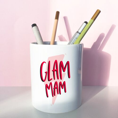 Glam Mam Pen Pot | Ceramic Tidy Pot | Desk Organiser | Desk Tidy | Pen Holder | Makeup Brush Holder