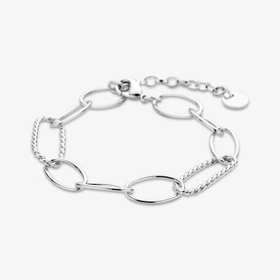 Schakel armband Emmy silver plated