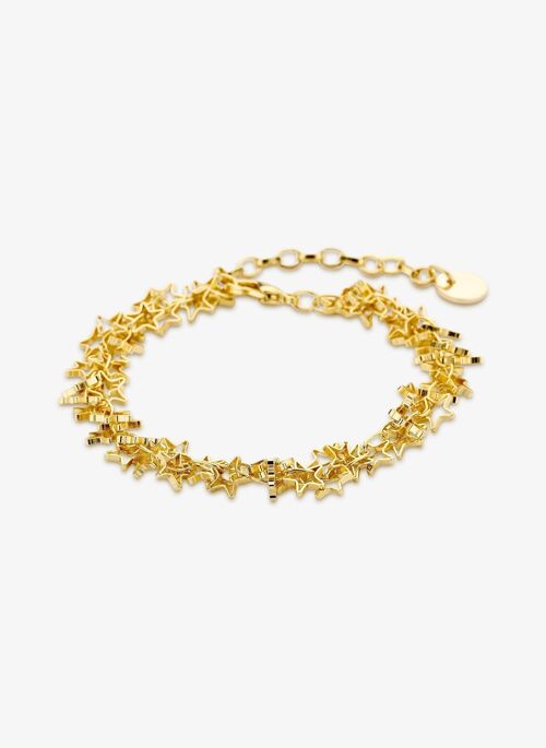 Buy wholesale Schakel armband Mae sterretjes gold plated
