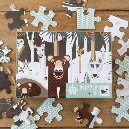 Puzzle enfant 70 pièces Winter Wildlife - Made in France