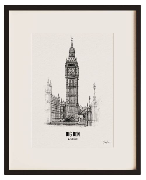 Handmade drawing - Personally made on your request - Big Ben is an example