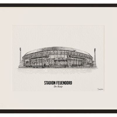 Stadion Feijenoord - De Kuip - 21X30CM - Douwedraws laat 1 boom planten