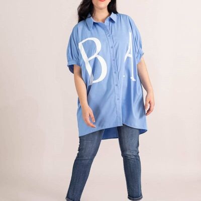 Chemise "BABE" oversize Bleu