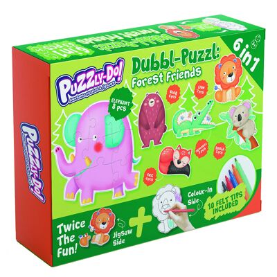 Forest Friends Dubbl-Puzzl Puzzles à colorier
