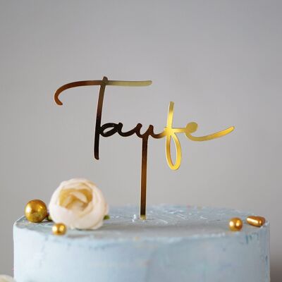 Taufe Cake Topper in Gold