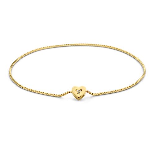 Forever Locked Bracelet Hart Diamant - Geel goud