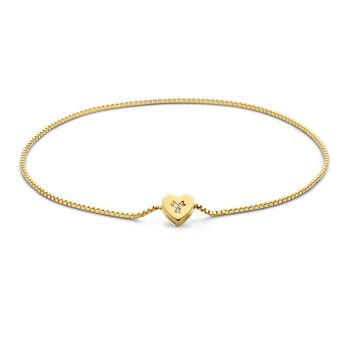 Bracelet Forever Locked Coeur Diamant - Or jaune 1