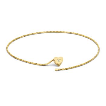 Bracelet Forever Locked Coeur Diamant - Or jaune 2