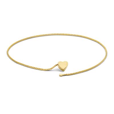 Forever Locked Zilver Armband Hart Gold Plated - Zilver