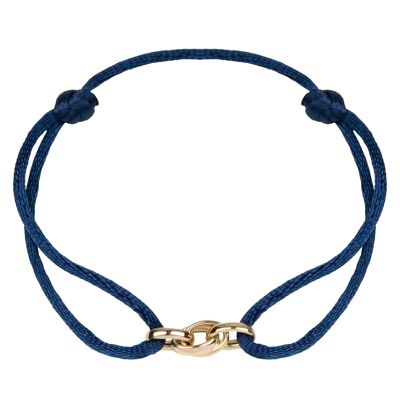 Forever lock schakel satijnen armband - Zwart