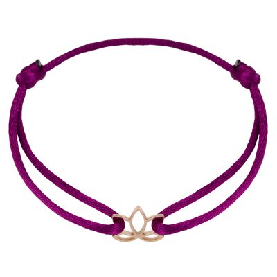 Lotus symbool satijnen armband - Zwart