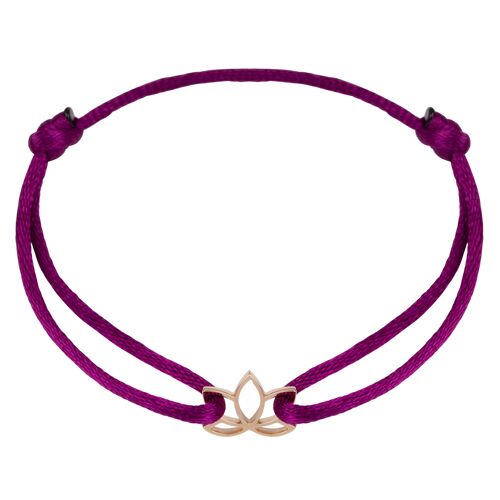 Lotus symbool satijnen armband - Bruin
