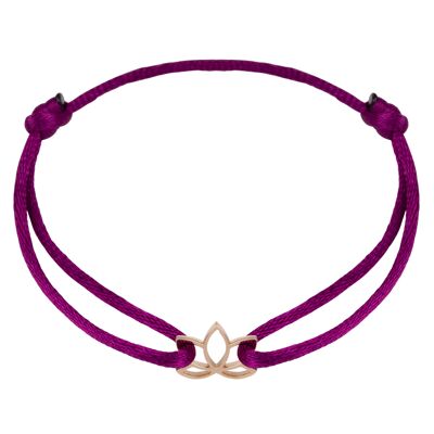 Lotus symbool satijnen armband - Licht roze