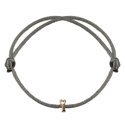 Sleutelhart symbool satijnen armband - Bruin