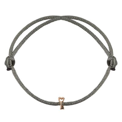 Sleutelhart symbool satijnen armband - Bruin