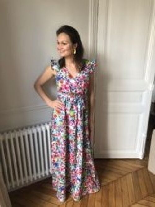 Robe bohème fleurs multicouleurs