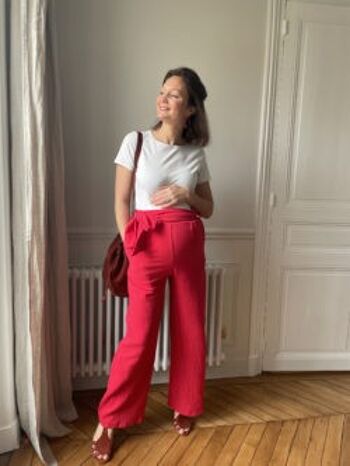 Pantalon Pampelonne Rouge Framboise 3