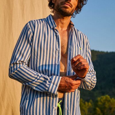 Chemise légère à larges rayures