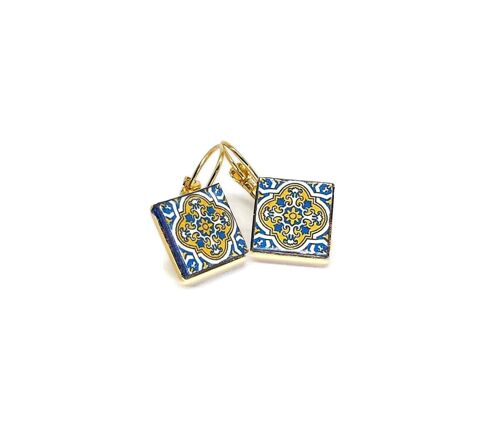 BEATRIZ - Azulejo Earrings