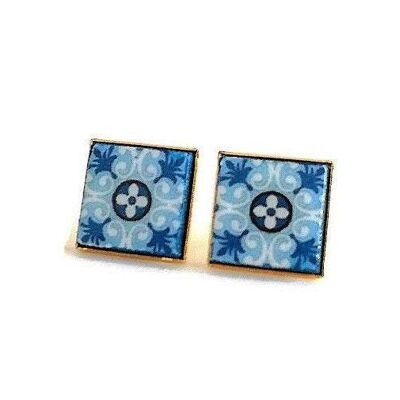 Portuguese Tiles Blue Earrings