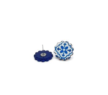 MARIANA - Boucles d'Oreilles Fleur Tuiles Portugaises 2