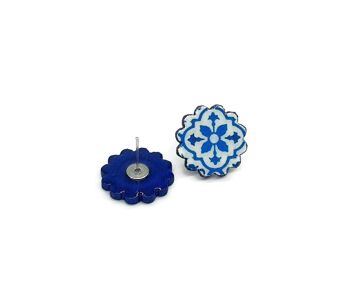 MARIANA - Boucles d'Oreilles Fleur Tuiles Portugaises 3