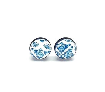 Boucles D'oreilles Tiges Tuiles Rondes Portugaises 2