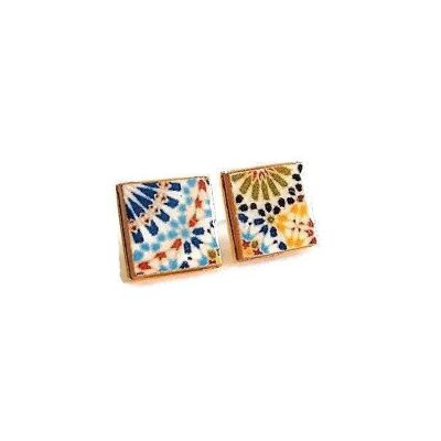 Noor - Pendientes de tuerca con azulejos marroquíes