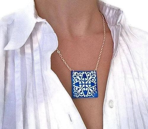 LARA - Blue Azulejo Necklace