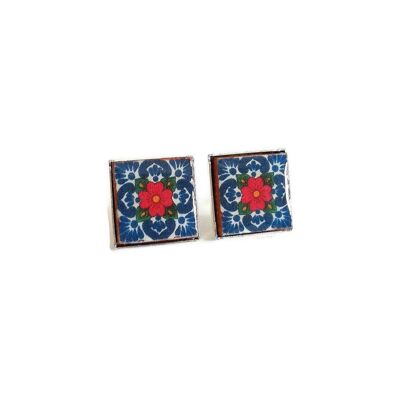 Mexican Tiles Stud Earrings