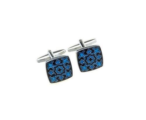 Black & Blue Tile Luxury Cuff Links