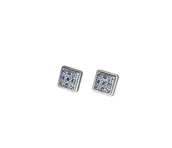 Boucles d'Oreilles Portugal Antique Carreaux Bleus 4