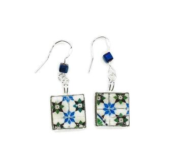 Boucles d'Oreilles Fleur Bleue Portugaise 1