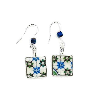 Portuguese Blue Flower Earrings
