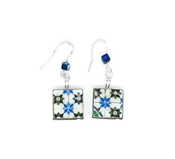 Boucles d'Oreilles Fleur Bleue Portugaise 2