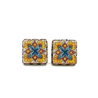 Mexican Flower Tile Earrings