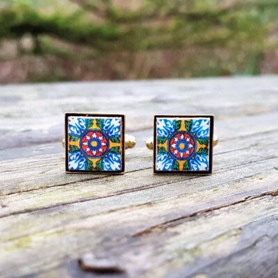 Mexican Tile Cufflinks