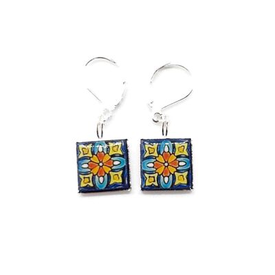Small Mexican Tile Earrings