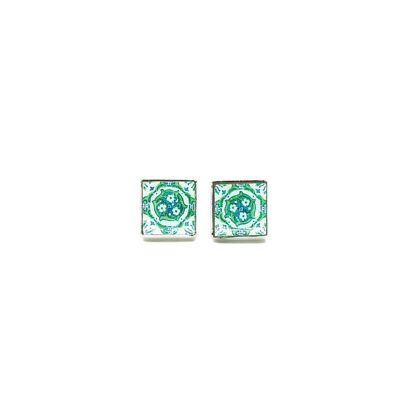 Boucles D'oreilles Tiges Azulejo Vert