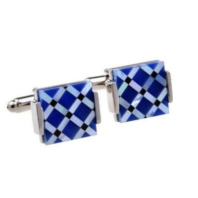 Onyx Mother Pearl Tile Cufflinks