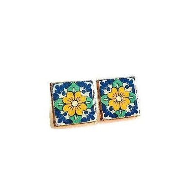 Mexican Gold Flower Earrings