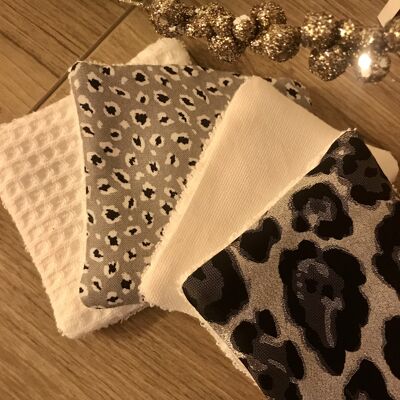 Pack of 4 washable cottons - Leopard