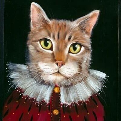 CAT IN RED OUTFIT , 40" x 30"