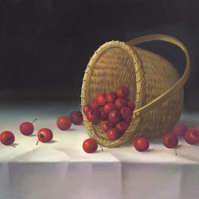 BASKET OF CHERRIES , 20" x 16"