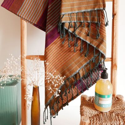 FOUTA EN COTON BIOLOGIQUE -  EBENE - couleur ARABESK