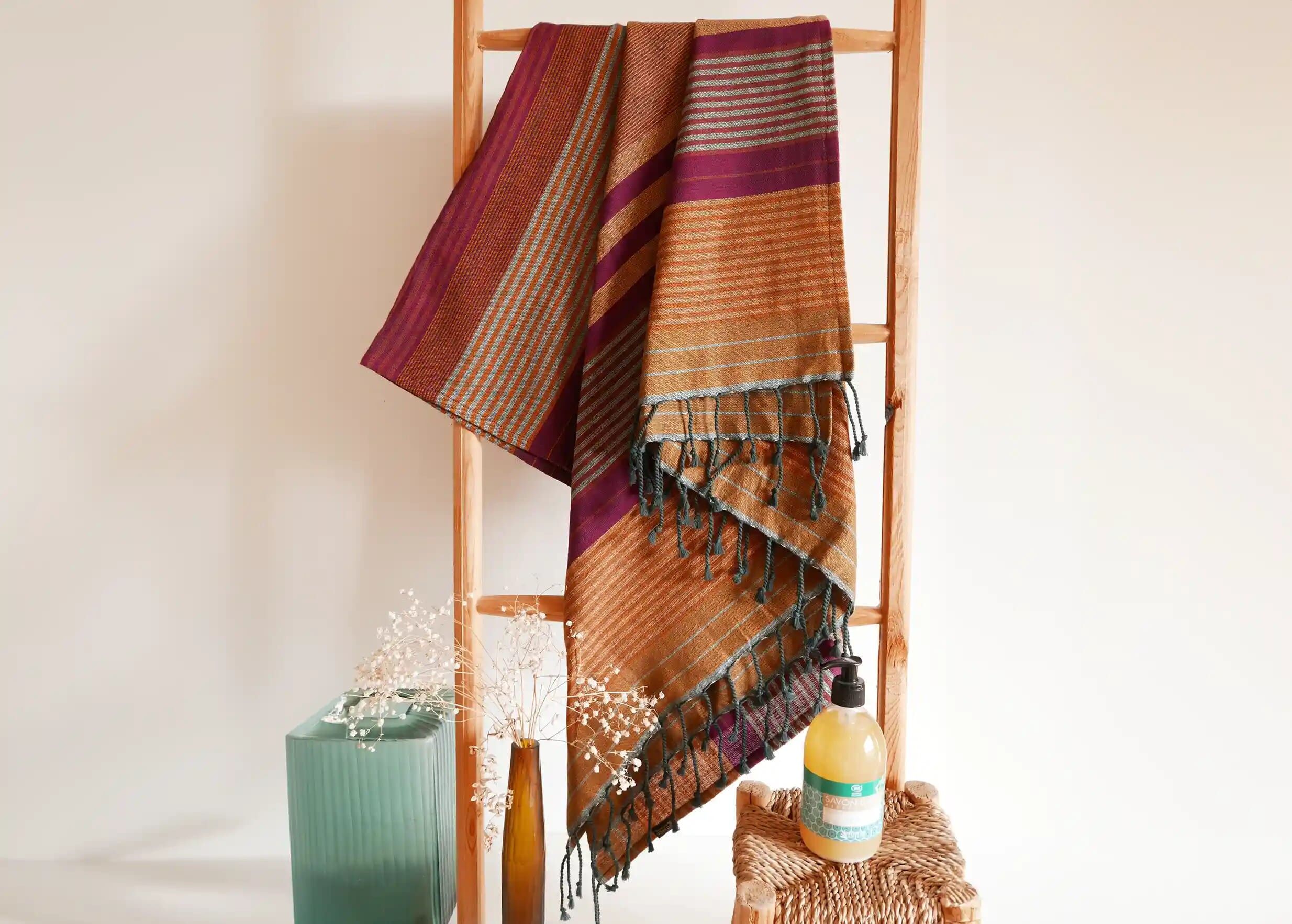 FOUTA IN COTONE ORGANICO - colore EBENE - ARABESK