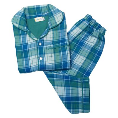 Green and Blue Plaid Pyjama Set